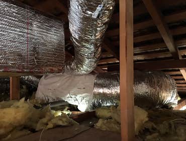 Hollywood Hills Installed two 4 ton 16 SEER Lennox split systems with brand new ducting.
