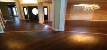 Hardwood floor refinishing in Lawrenceville, GA - Webb Gin House area Hardwood floor refinishing project in Lawrenceviie, GA. FLoors were stained with 