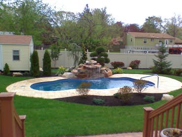 16 Robinhood Dr. Medford, N.J.08055 Installed Viking Figi Pool w/Travertine pool deck