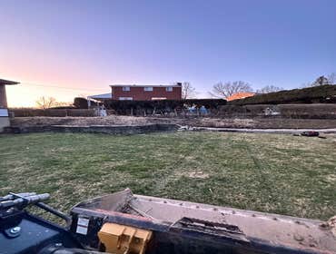 Photos by Lms Construction and Remodeling Retaining Wall Remove existing retaining wall destroyed by fallen tree
Regrade hillside
Regrade lawn
Rebuild 