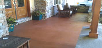 stained overlay on porch