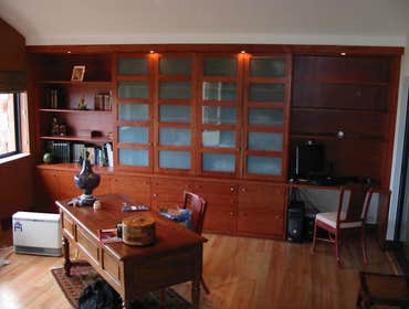 LAM Woodworks Here are some pictures of work done using different materials, from stained Mahogany to solid Bubinga or Beech, from Maple to Poplar for