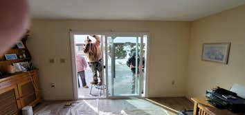 Photos by Hilltop Construction #2 Old wood sliding door replacement with a vinyl energy efficient sliding door with caps