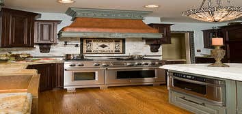 Bucks County Kitchen Renovation The stone hood high lights this Bucks County Kitchen
