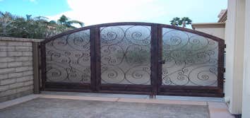Driveway gates with glass