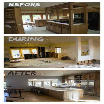 before, in progress, and after