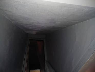 Photos by Oak and Stone Renovations #1 Insurance job. Small electrical fire damaging living room dining room and bath.