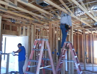 Working on ductwork connection