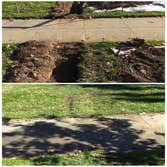 Water main replacement Copper water main, pipe went under sidewalk and driveway. before and after jpictures shows how we backfilled the trench, replac