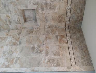tiled shower