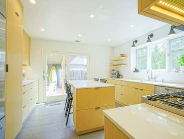 Complete Kitchen Remodeling Santa Monica Custom kitchen cabinet (rift oak) with cornerstone stone counter top