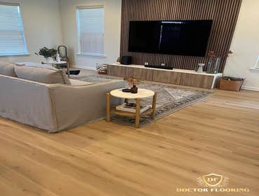 Vinyl installation- Luxury vinyl flooring Luxury vinyl flooring installed with quarter rounders.