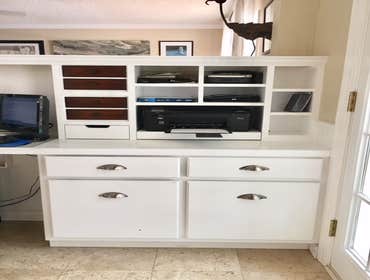 Built in computer/printer desk w/ pull out printer shelf