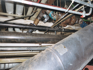 Two 6" Line Stops Two 6" Line Stops on copper condenser water line, you can see the first line stop with the 4" built in bypass going to a second 6" Li
