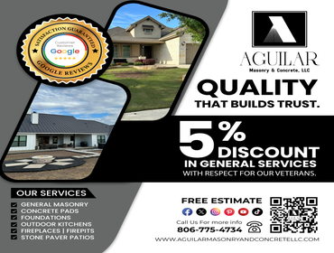 ?️ At Aguilar Masonry & Concrete LLC, we don’t just build — we build trust
