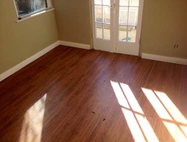 Bedroom with vinyl plank