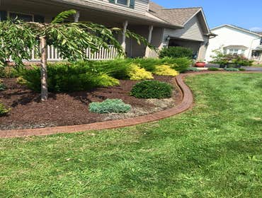 Hanover area we installed curbing around a retaining wall