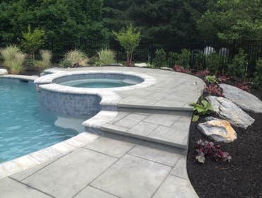 Stamped Concrete around swimming pool in Doylestown, PA