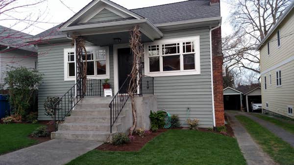 New window installation, exterior repairs on siding and exterior painting