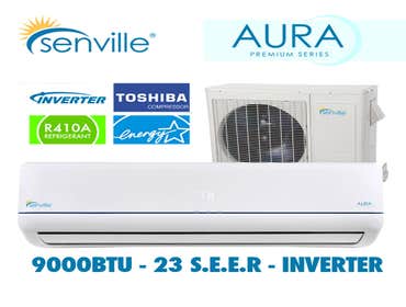 Senville Split Air Conditioners Take alook at our different ductless mini split air conditioner products that can be found in stores near you in Calif