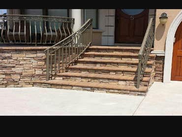 Photos by Liberty Pavers #1 Veneer steps with bullnose