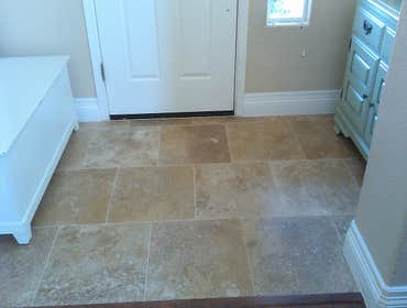 Travertine Tile Entryway from beginning to end - travertine tile entryway