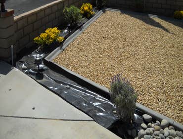 Artificial Turf Installation Before and after pictures for a synthetic turf system.