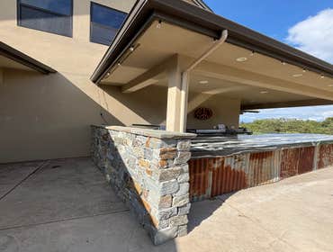 Outdoor Kitchen Build, Full Equipment & Grill Setup At the client’s request, we built an outdoor kitchen in the exact style he wanted, fully installing