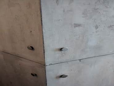 Rough stained concrete finish