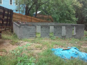 concrete and cinder block