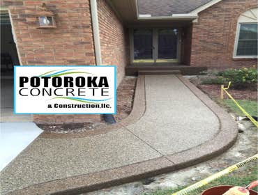 Exposed aggregate walkway/steps Photo Potoroka Concrete