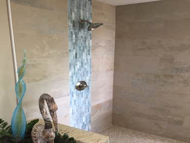 Johns Island Custom Tile Accent Custom Glass tile accent wall with rectangular tile