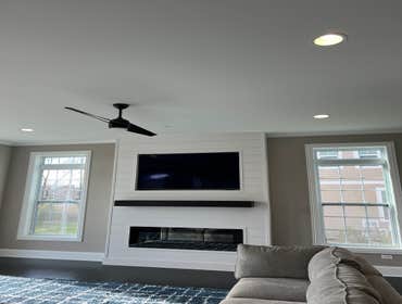 Goat Construction Group LLC - LED Fireplace Shiplap LED Fireplace with recessed 65 inch TV