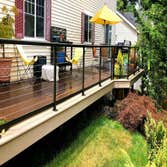 Composite TimberTech decking with stainless steel cable railing