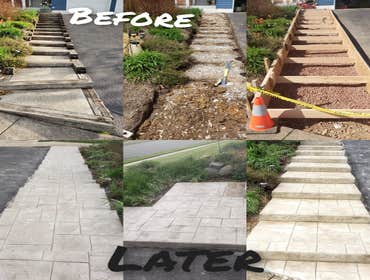 Photos by Re Concrete LLC #10 new stamped stair design