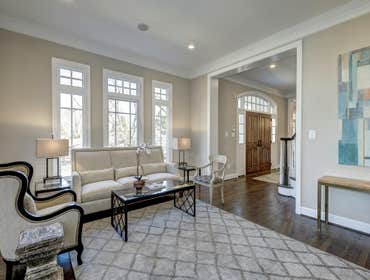 GULICK | CUSTOM Home in McLean The impressive stone and HardiePlank® elevation on our Winthrop really stood out on this corner lot of approximately one
