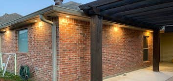 Photos by Dupont Technical Services #1 Kazeebo power. W fan added, motorized TV ceiling mount w 5 receptacles. And recess outdoor lighting.