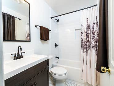 Mr. Black's Bathroom - Oil-rubbed-bronze fixtures