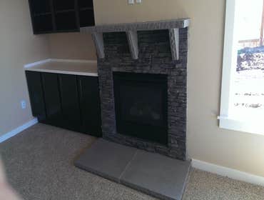 stone fireplace
