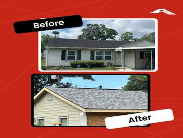 Before and After Example of how a residence looks like before and after a roof replacement.