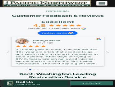 Slavik Petrus Pacific Northwest Restoration1 Fire restoration. Mold mitigation Water mitigation. Demolition. Content restoration.