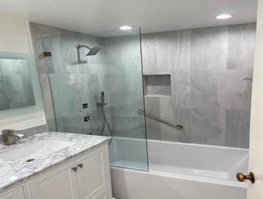 Wilshire Blvd Bathroom Remodel 2020 This project was completed in a high-rise luxury apartment building on Wilshire Boulevard in Los Angeles. The coupl