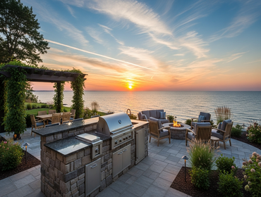 West Michigan Stone Projects Gather the family around your outdoor entertaining areas, firepits, outdoor kitchens, and more.