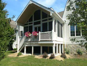 Screened in porch / Deck Constructed new 21x24 deck and added screens to 3 walls as well as under deck to keep bugs out
