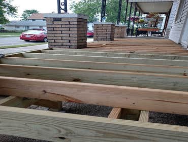 (Framing, Railing, Decking, and wrapping) by A to Z building Construction LLC 1- roof
2- Gutter
3- Porch (rough, stair case, customized railing, compos
