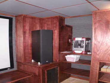 Photos from Vh improvement inc transforms a room in the basement into a media room