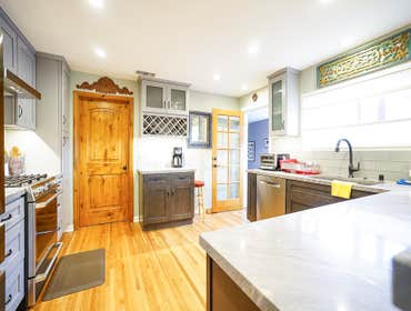Complete Kitchen Remodeling Eagle Rock Complete Kitchen remodeling, removing walls, shaker style cabinet with natural countertop, wood floor refinish, 