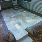 Quartzite patio, mid-build