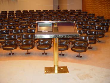 Brass podium