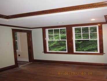 Master bedroom total remodel new walls ,walk-in closet ,doors,trim,baseboard,crown molding ,built-in shelving unit alcove for future fireplace